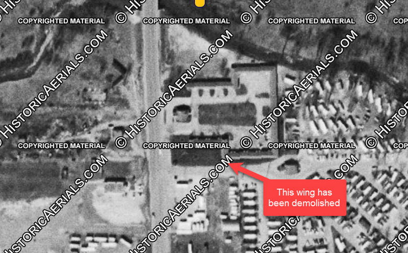 Elms Motel (America Inn) - 1954 Aerial (newer photo)